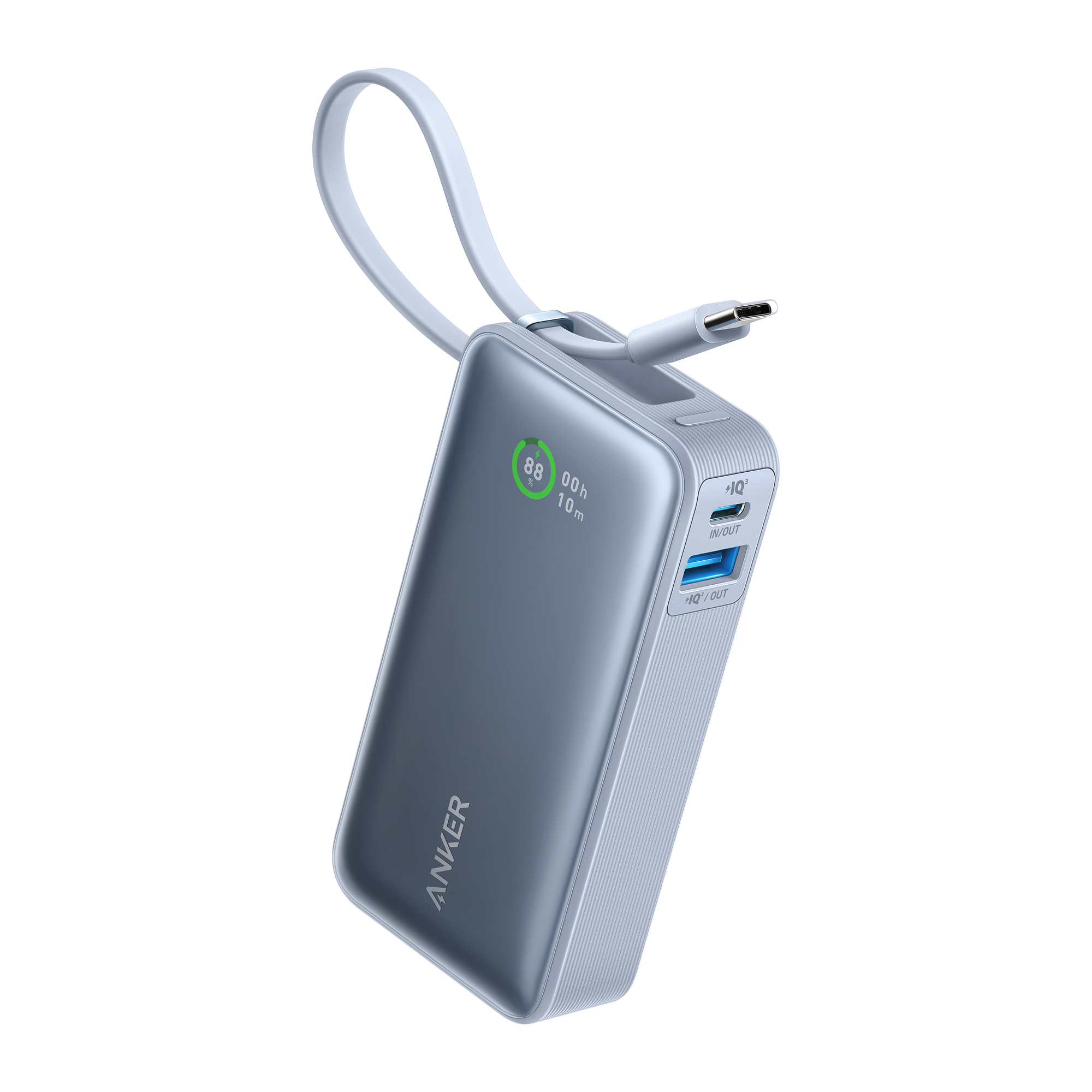 Anker Nano Power Bank (30W, Built-In USB-C Cable) C6 Ice Lake Blue