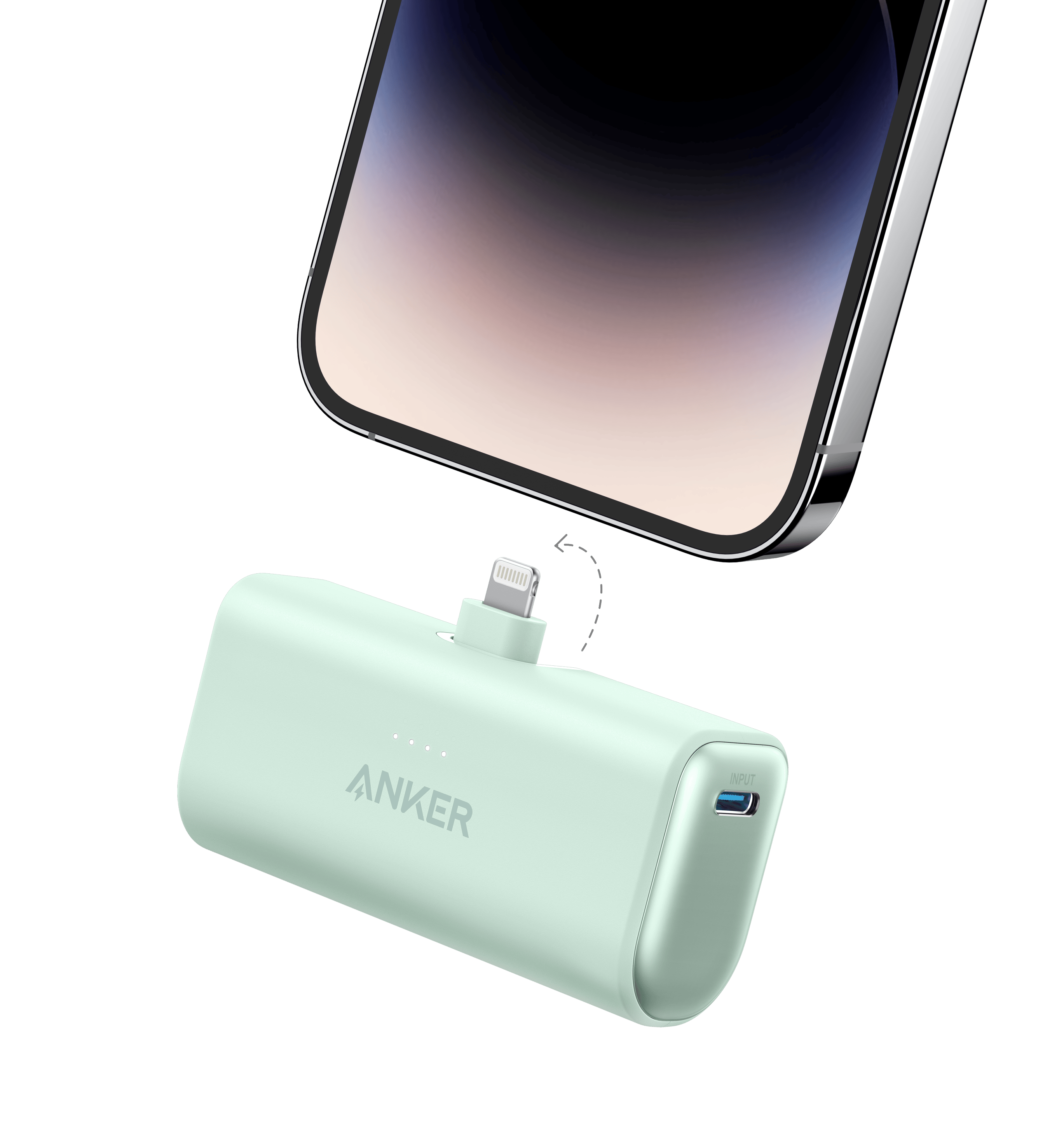 Anker Nano Power Bank (12W, Built-In Lightning Connector) W5 Mint Green