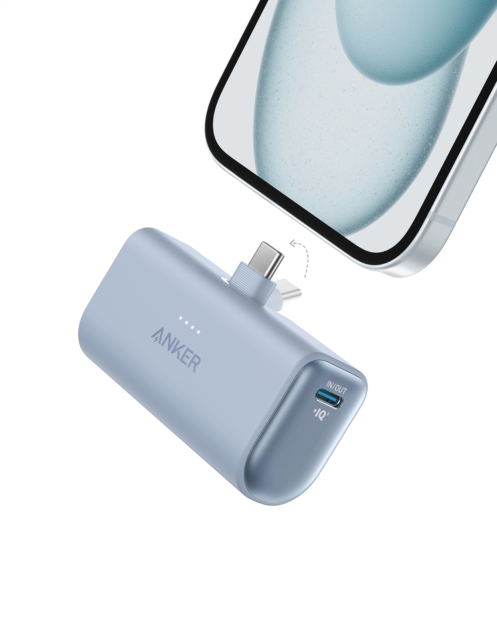 Anker Nano Power Bank (22.5W, Built-In USB-C Connector) H5 Ice Lake Blue