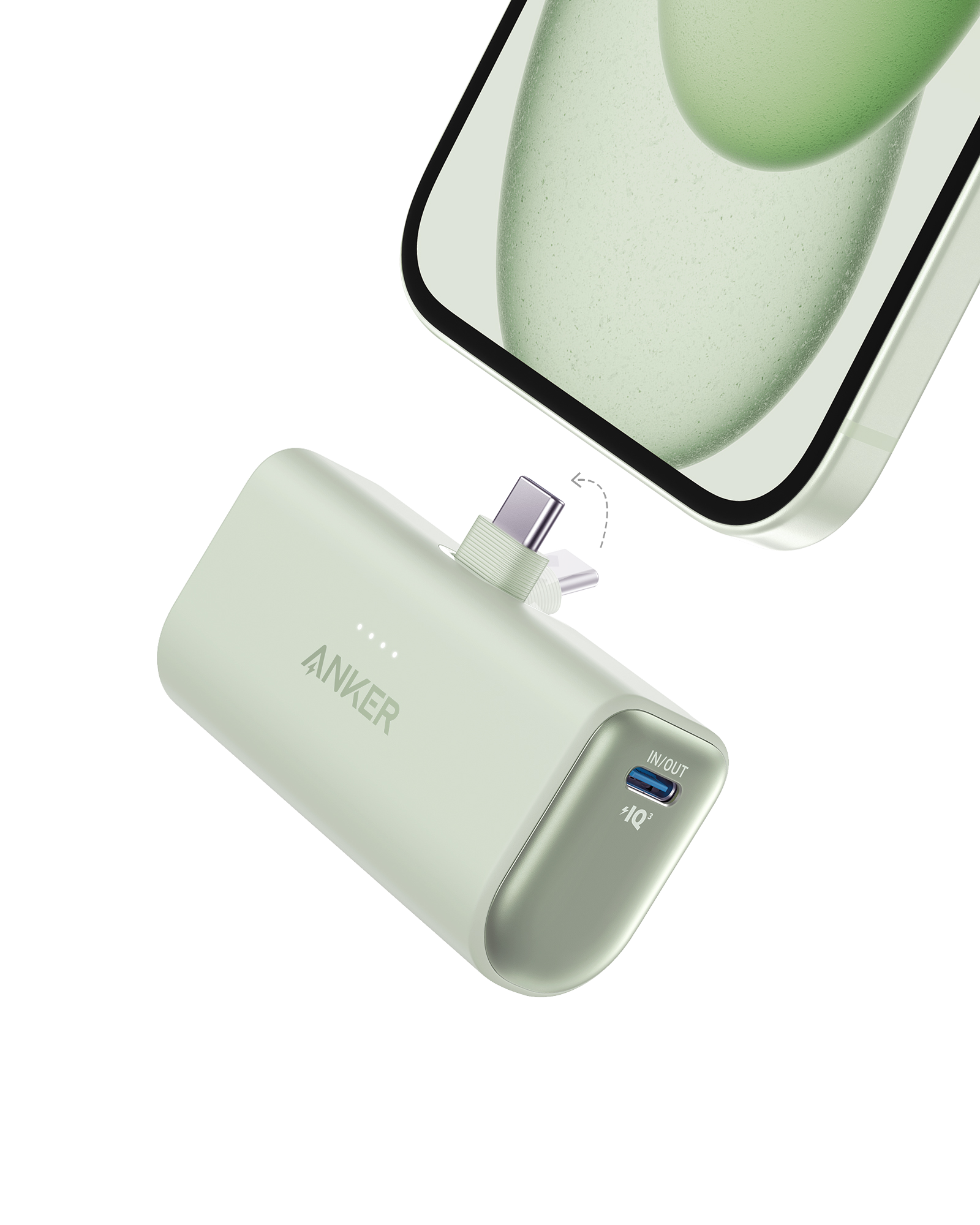 Anker Nano Power Bank (22.5W, Built-In USB-C Connector) H5 Sprout Green