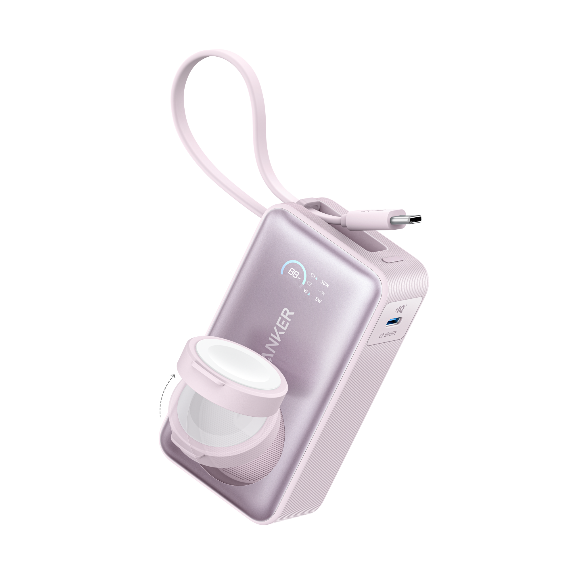 Anker MagGo Power Bank (10K, 35W, For Apple Watch) A3 Pink Aura