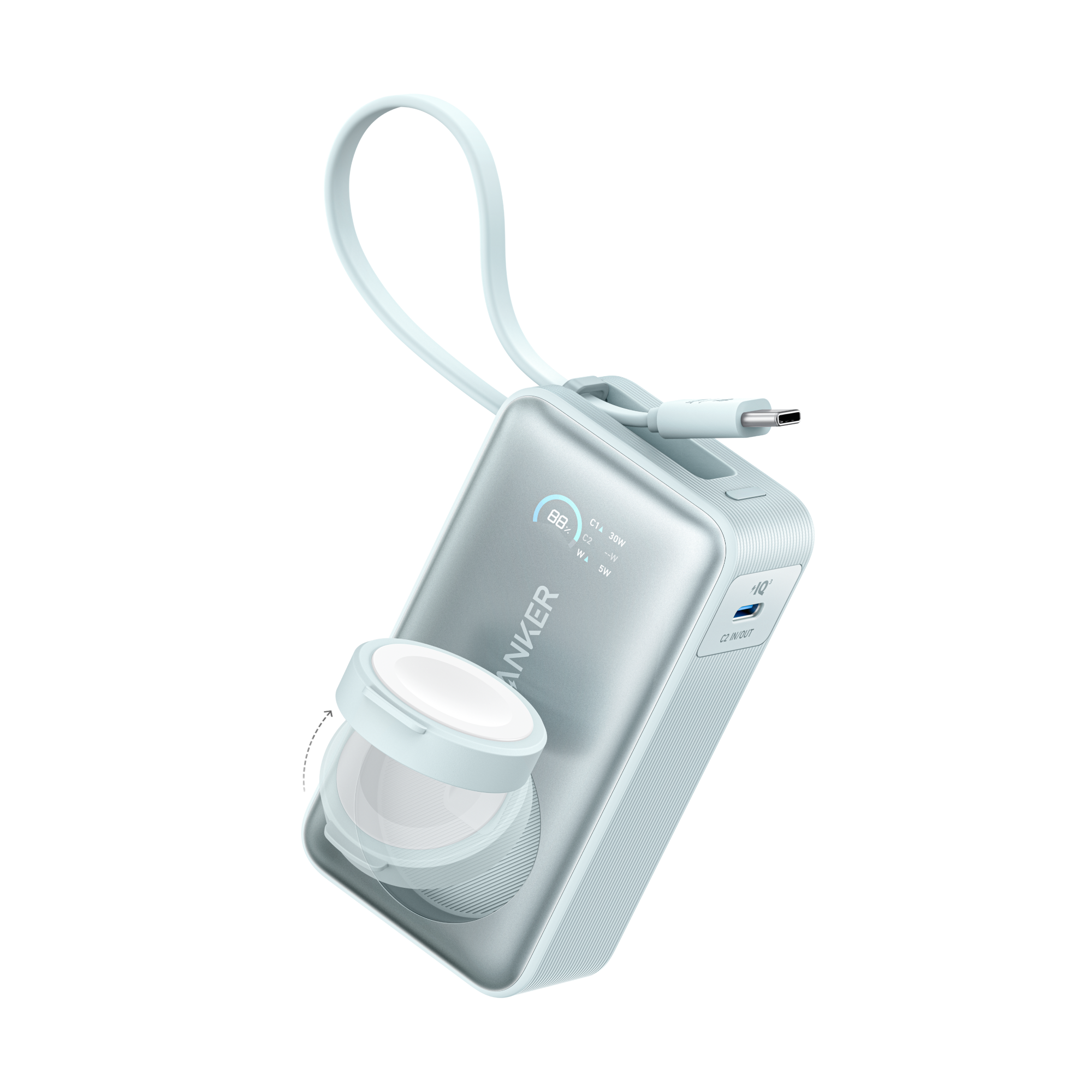 Anker MagGo Power Bank (10K, 35W, For Apple Watch) A3 Teal Oasis