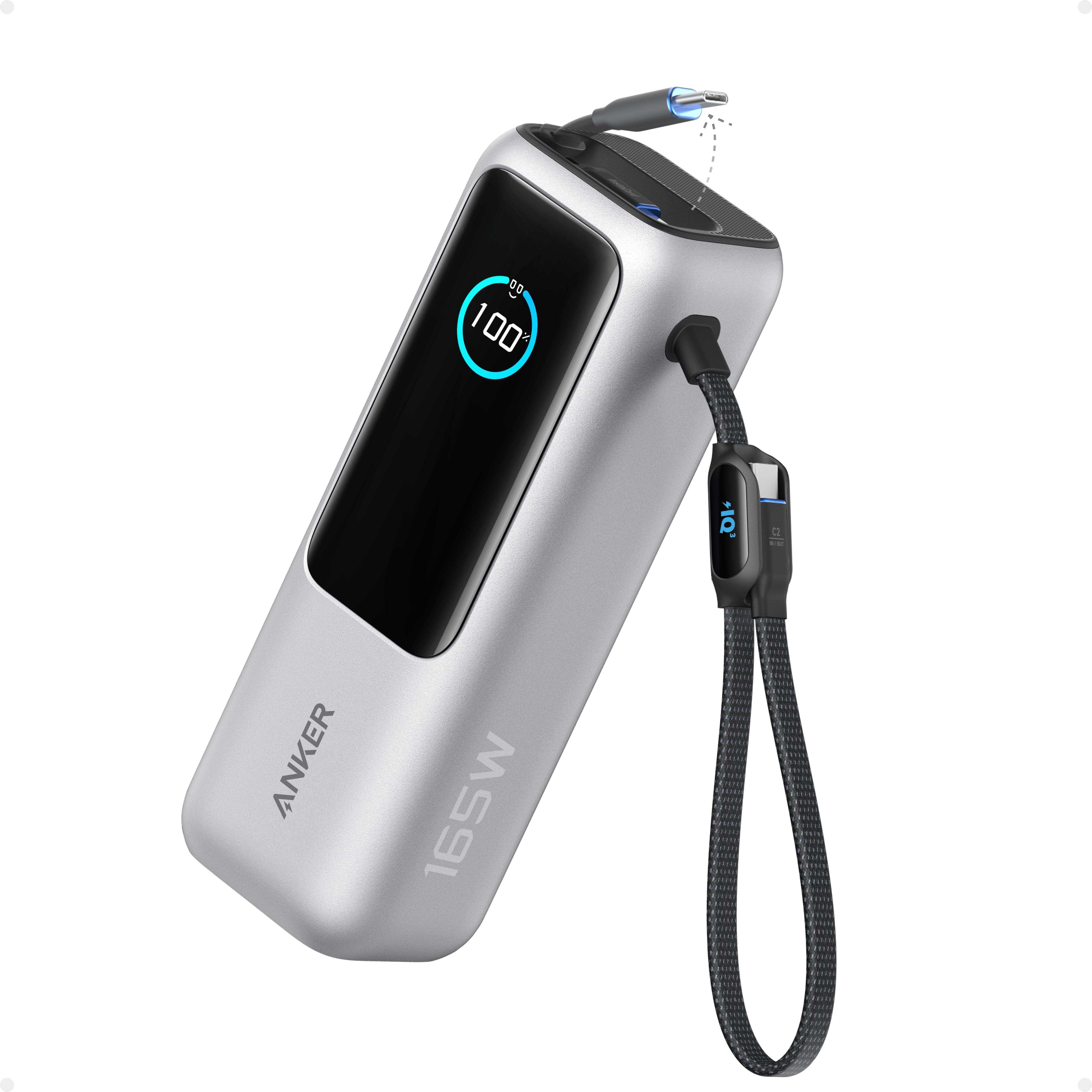 Anker Laptop Power Bank (25K, 165W, Built-In and Retractable Cables) R1 Silver / Power Bank