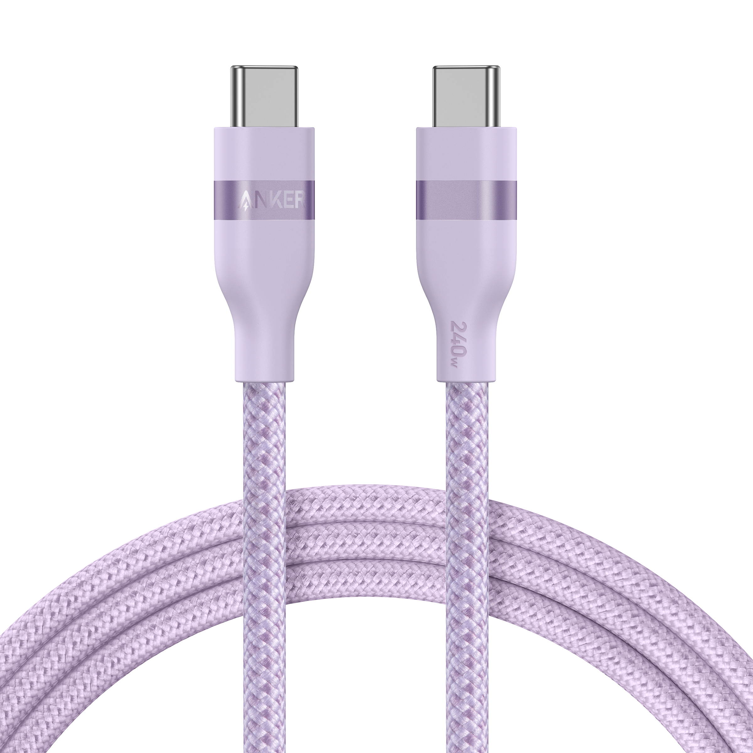 Anker USB-C to USB-C Cable (3 ft / 6 ft, 240W, Upcycled-Braided) H7 6 ft / Lilac Purple