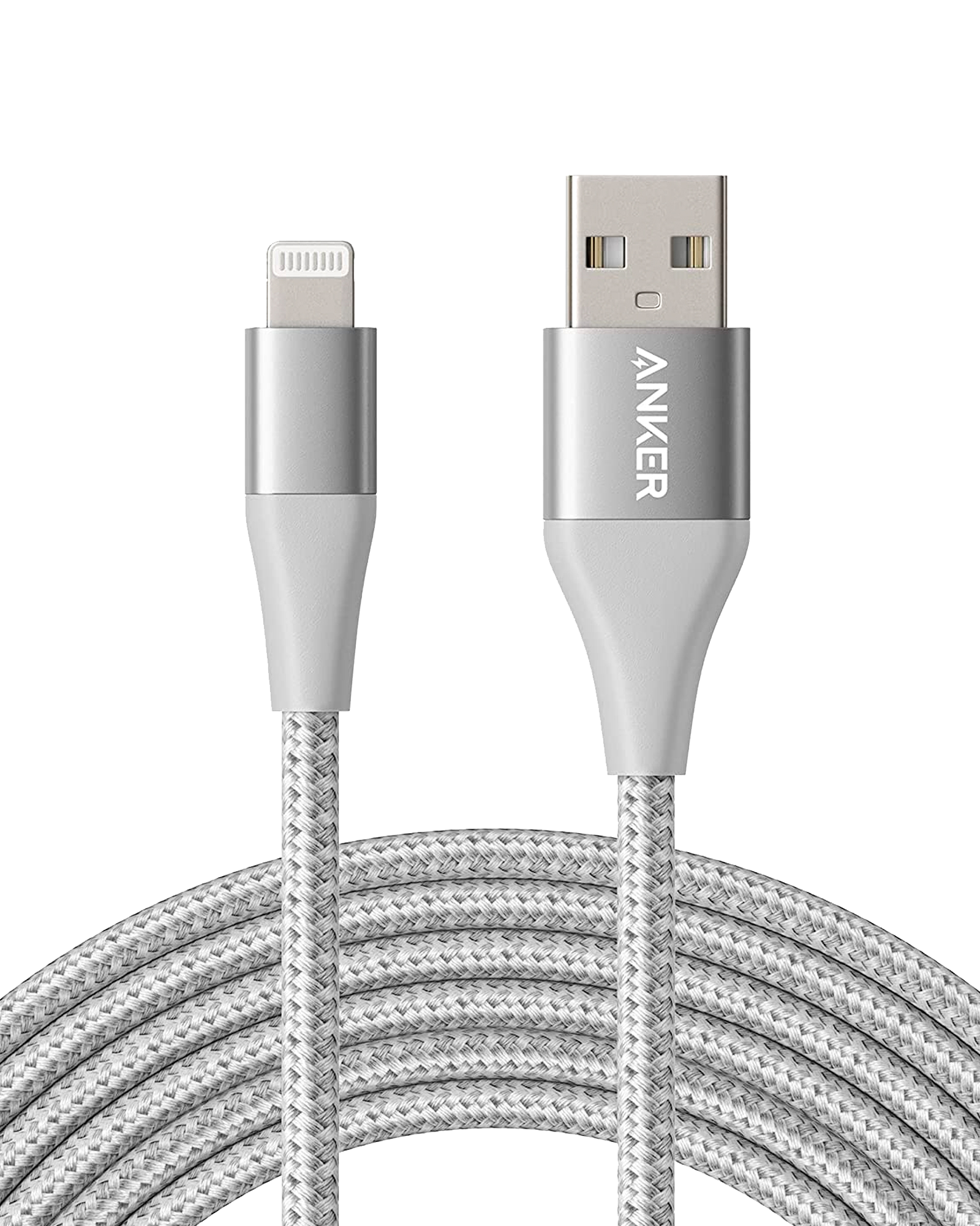 Anker 551 USB-A to Lightning Cable (3 ft / 6 ft / 10 ft) X2 Silver / 10ft