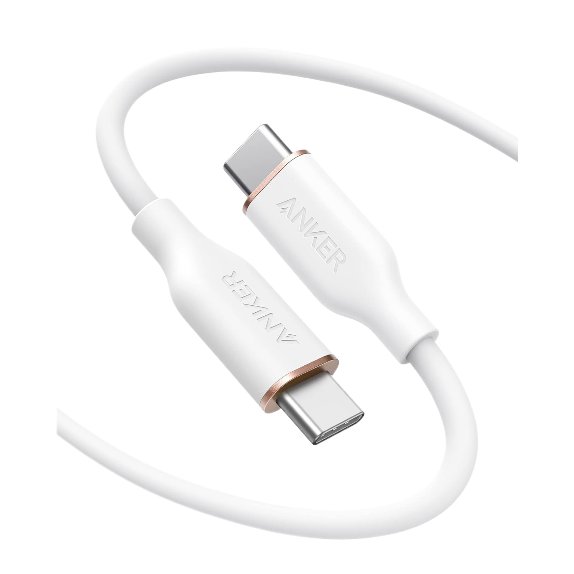 Anker for white USB-C cable with metallic ring