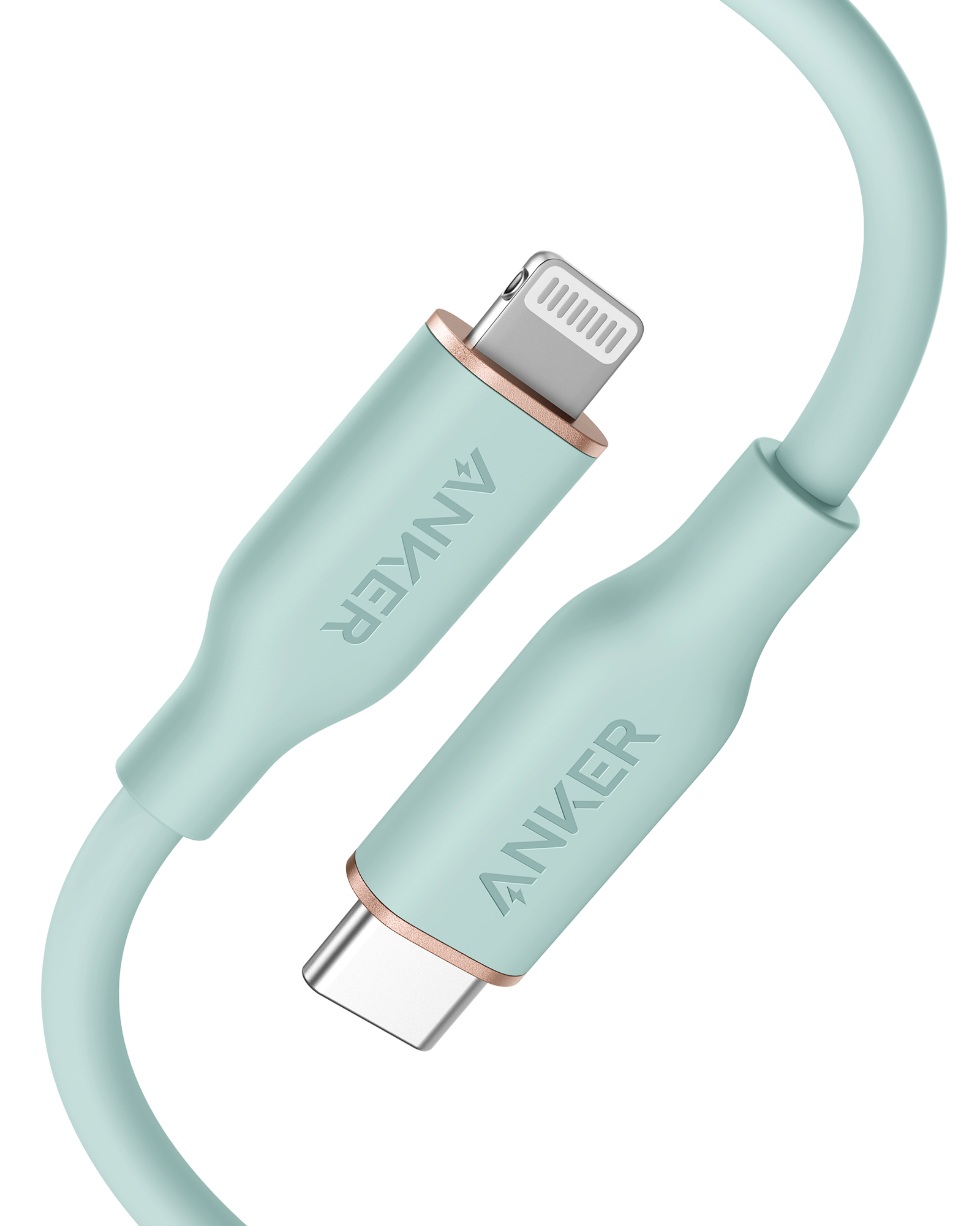 Anker 641 USB-C to Lightning Cable (Flow, 3 ft Silicone) Z3 3ft / Mint Green