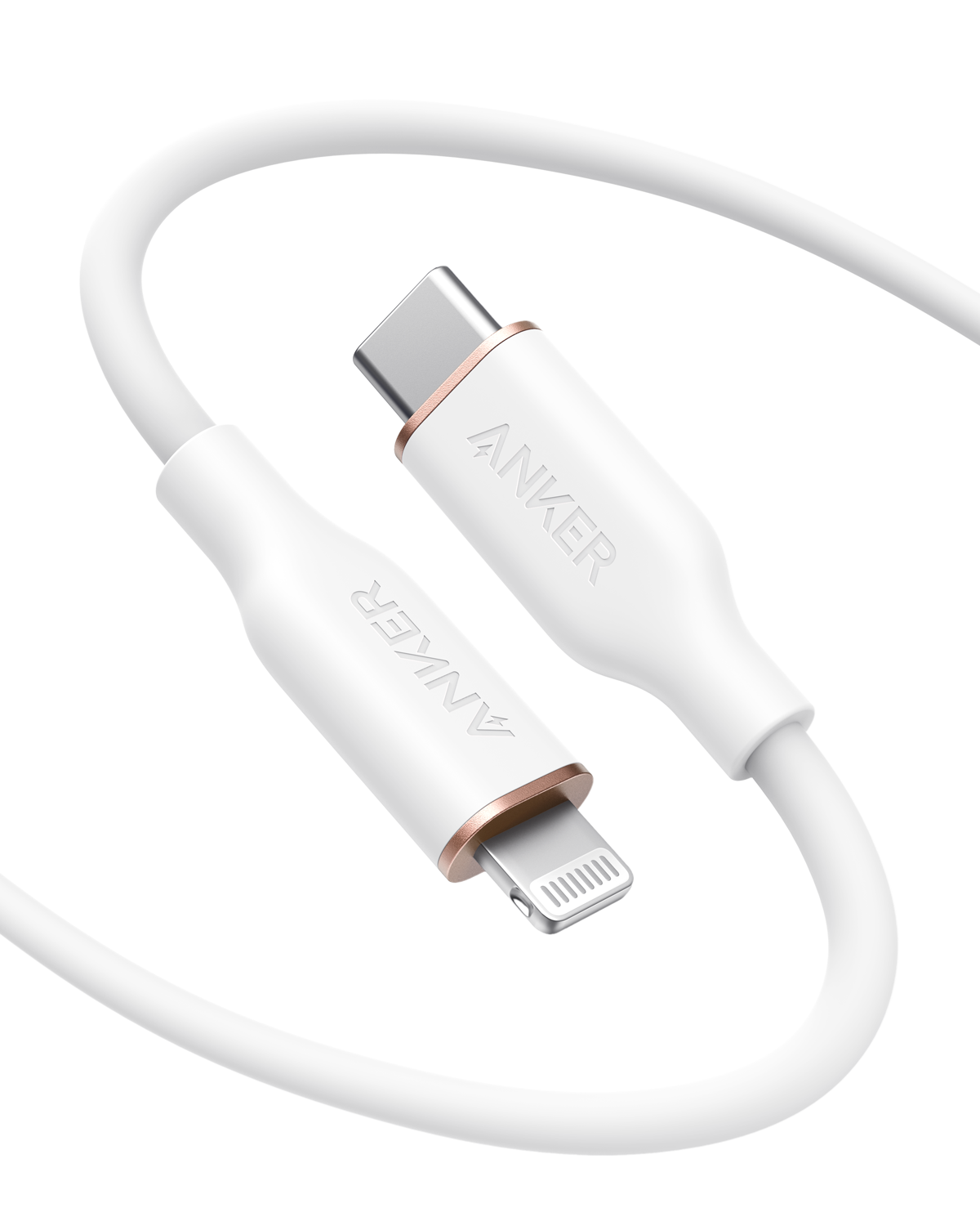 Anker 641 USB-C to Lightning Cable (Flow, Silicone) A4 6ft / Cloud White
