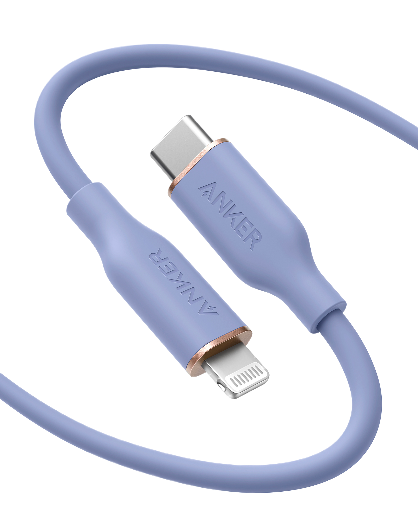 Anker 641 USB-C to Lightning Cable (Flow, 3 ft Silicone) Z3 6ft / Lavender Grey