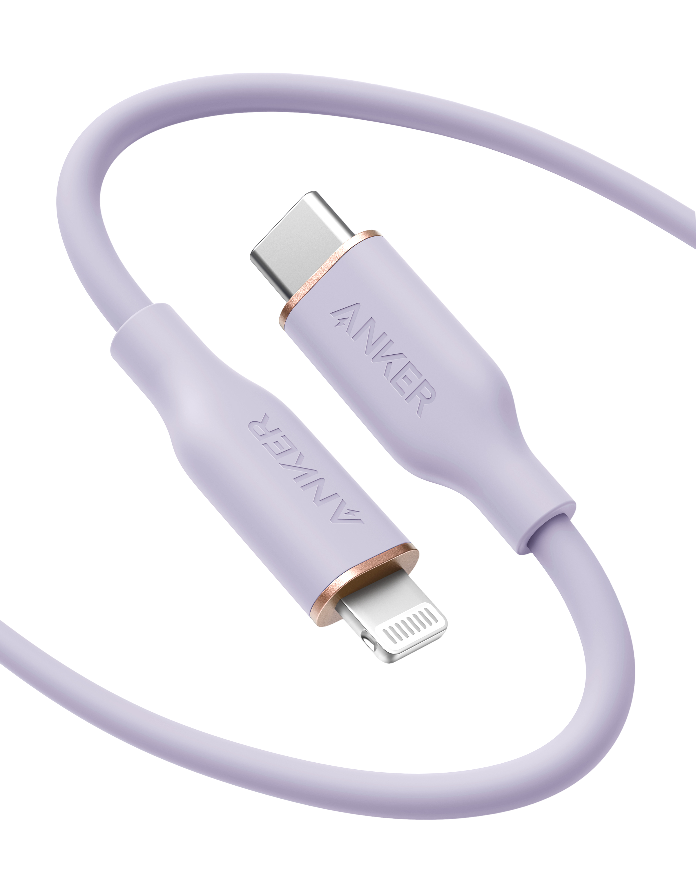 Anker 641 USB-C to Lightning Cable (Flow, Silicone) A4 6ft / Lilac Purple