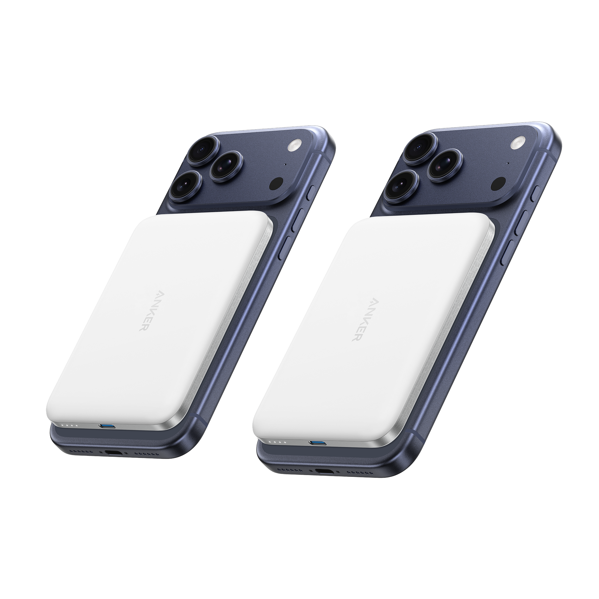 Anker Nano Power Bank (5K, MagGo, Slim) K5 Aurora White | 2-Pack