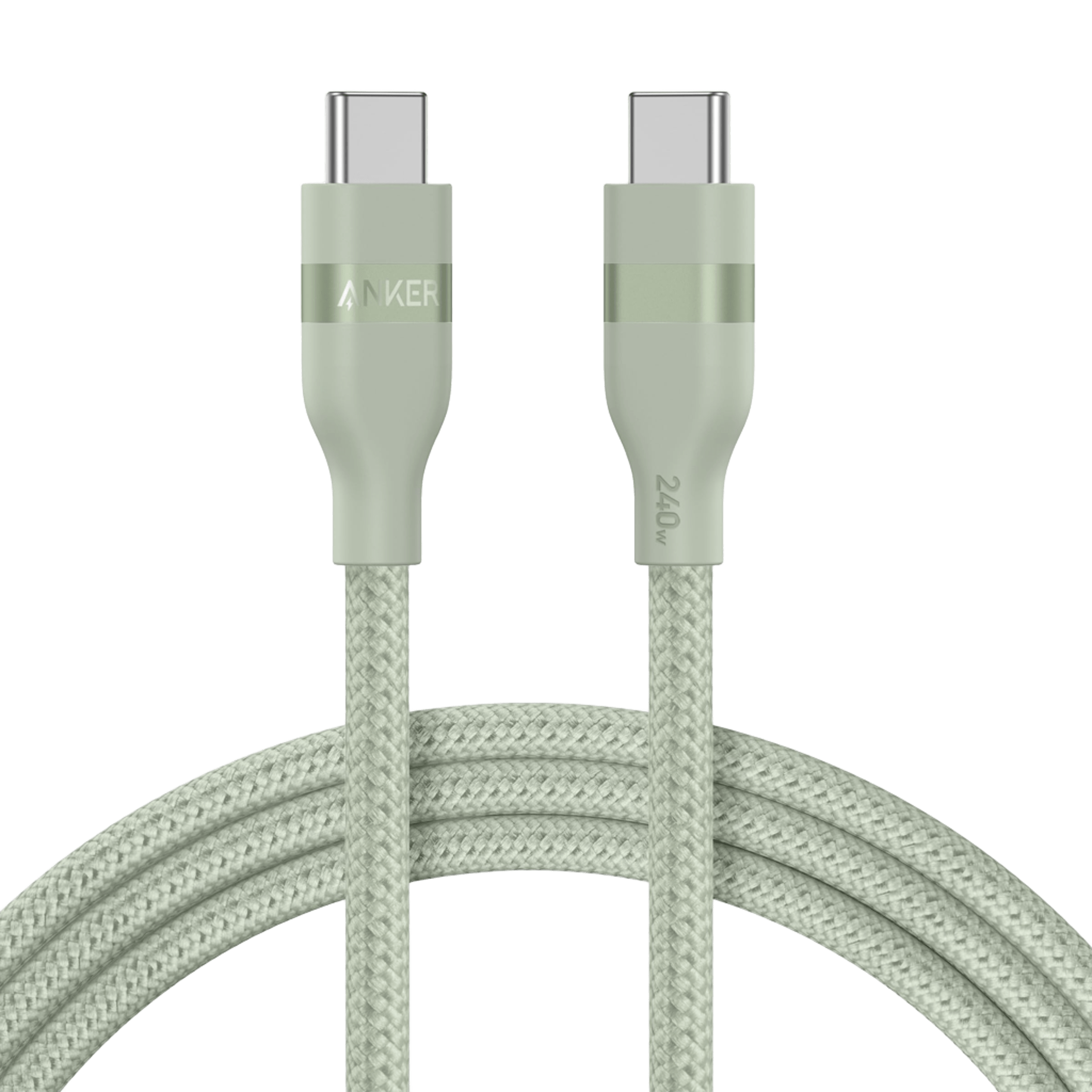 Anker USB-C to USB-C Cable (3 ft / 6 ft, 240W, Upcycled-Braided) H7 6 ft / Sprout Green