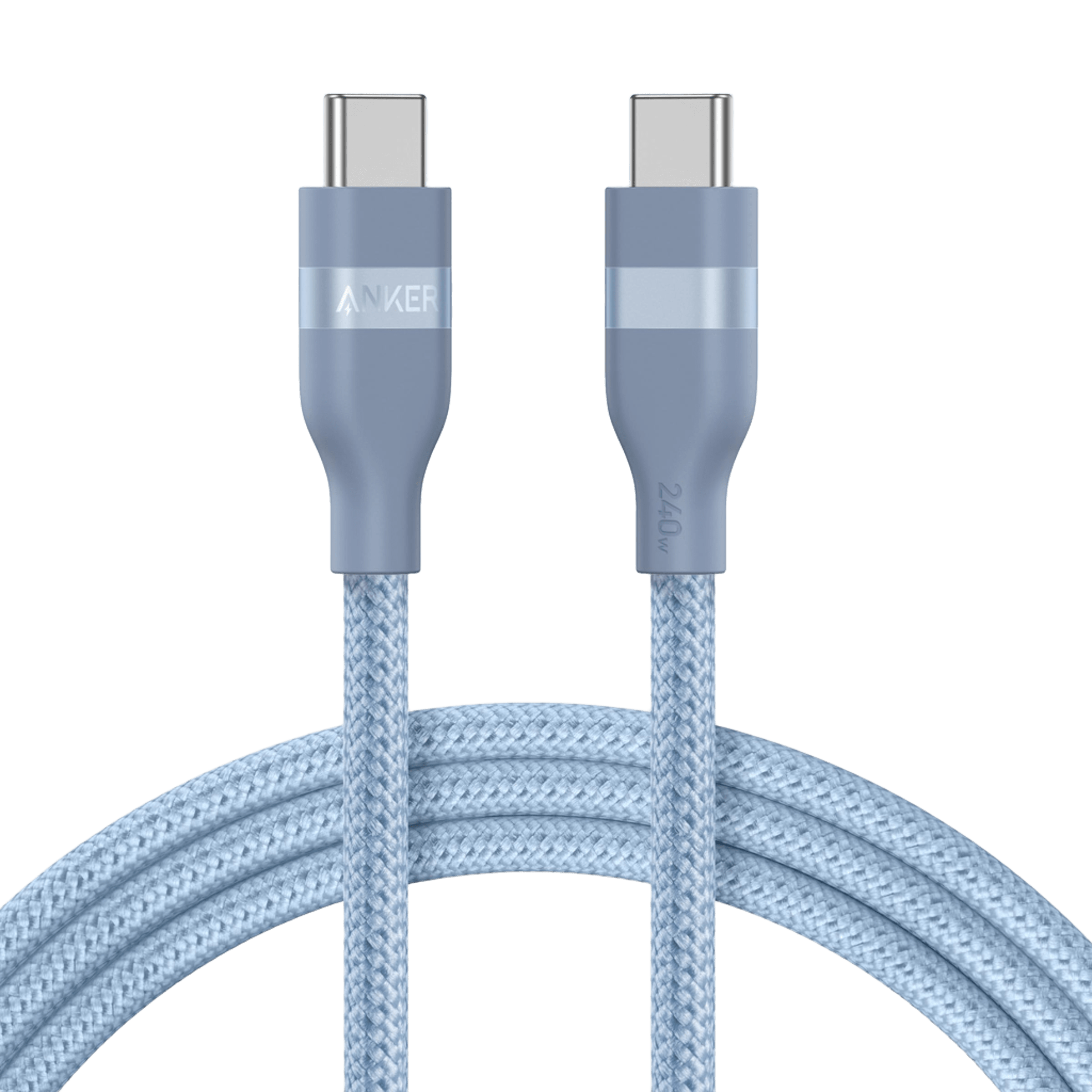 Anker USB-C to USB-C Cable (3 ft / 6 ft, 240W, Upcycled-Braided) H7 6 ft / Ice Lake Blue
