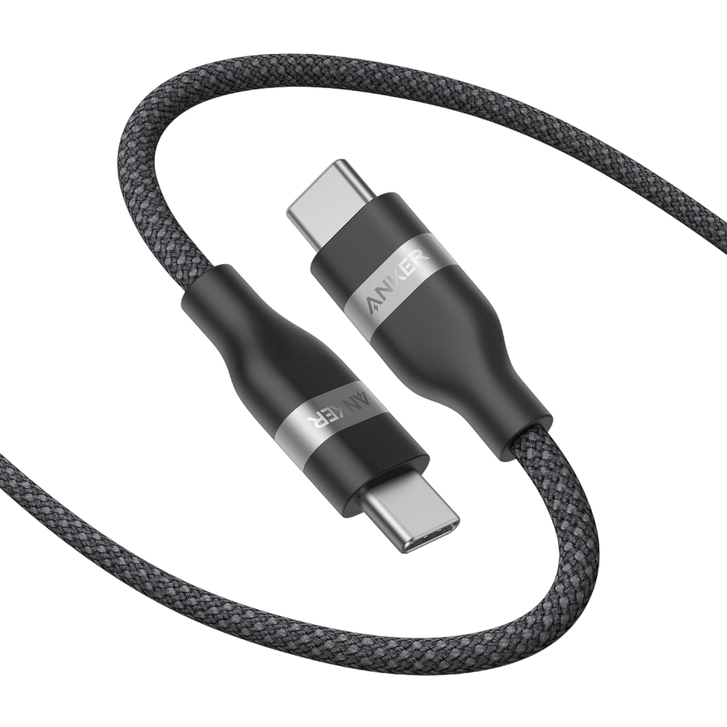 Anker USB-C to USB-C Cable (3 ft / 6 ft, 240W, Upcycled-Braided) H7 10 ft / Black Stone